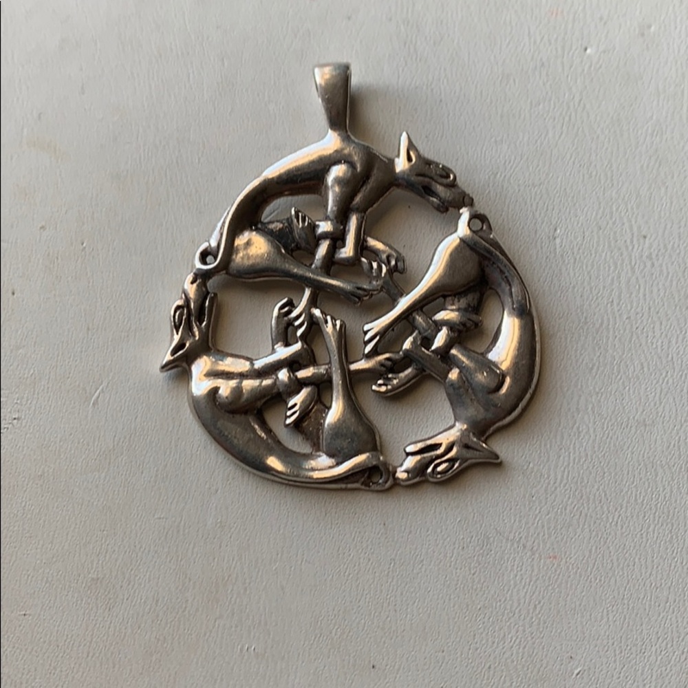 Sterling wolf pendent
